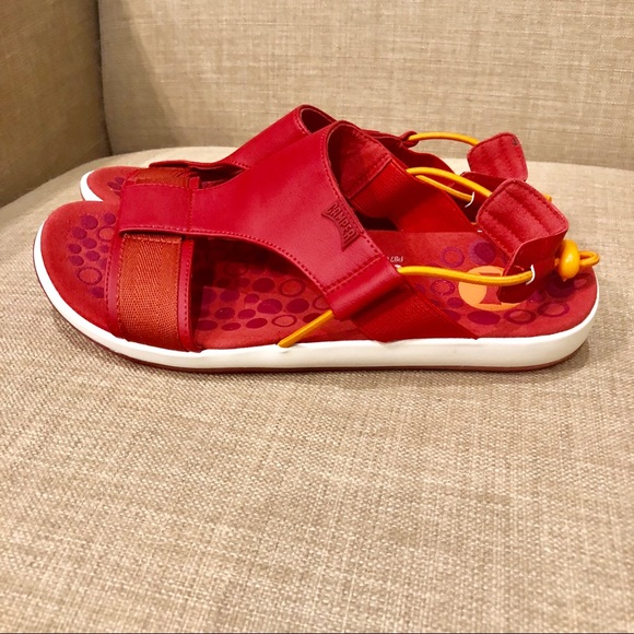 camper red sandals